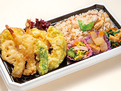 季節のご飯と天ぷら弁当